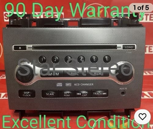 2008-2009 Nissan Maxima AM FM 6 Disc CD W/Aux 281859N72B Face CY61D OEM NI219U - Image 1