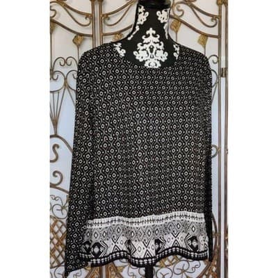 Divided Womens Long Sleeve Blouse with Flounced Hem Size 14 - Image 1