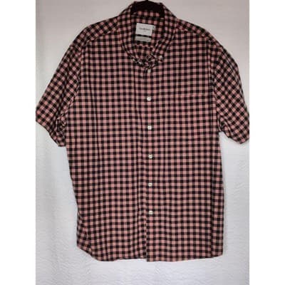 Mens Goodfellow XXL Plaid Short Sleeve Button Down Shirt Pocket - Image 1