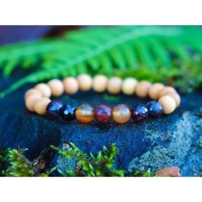 SMALL Root Chakra Garnet Chakra Bracelet, Red Garnet Jewelry, Gemstone Brace - Image 1