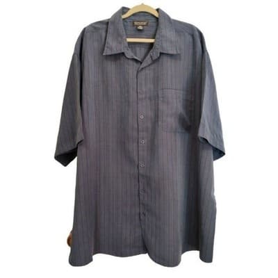 Montage Collection Button Up Shirt Mens 3XL XXXL Blue Strip Pocket - Image 1