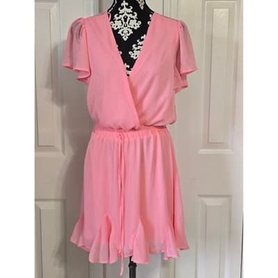 Women Mi Ami Pink Polyester Midi Dress Style 26W15709ZD Size M - Image 1