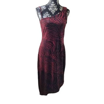 My Michelle Red/Black One Shoulder Asymmetrical Hem Dress Size Large - Image 1