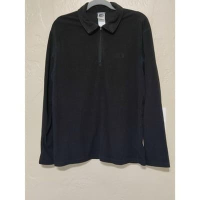 The North Face Men's 1/4 Zip Sweater Size Medium Black Fleece Pullover - Image 1