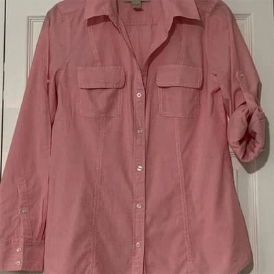 Banana Republic Women's Pink Long Sleeve Button-Up Shirt Size S Casual - Image 1