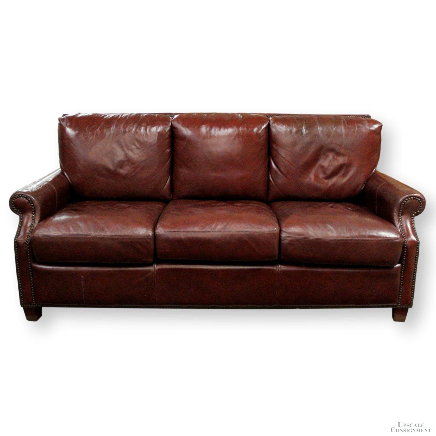 Palatial Furniture Sienna Brown Leather Sofa - Brown - Image 1