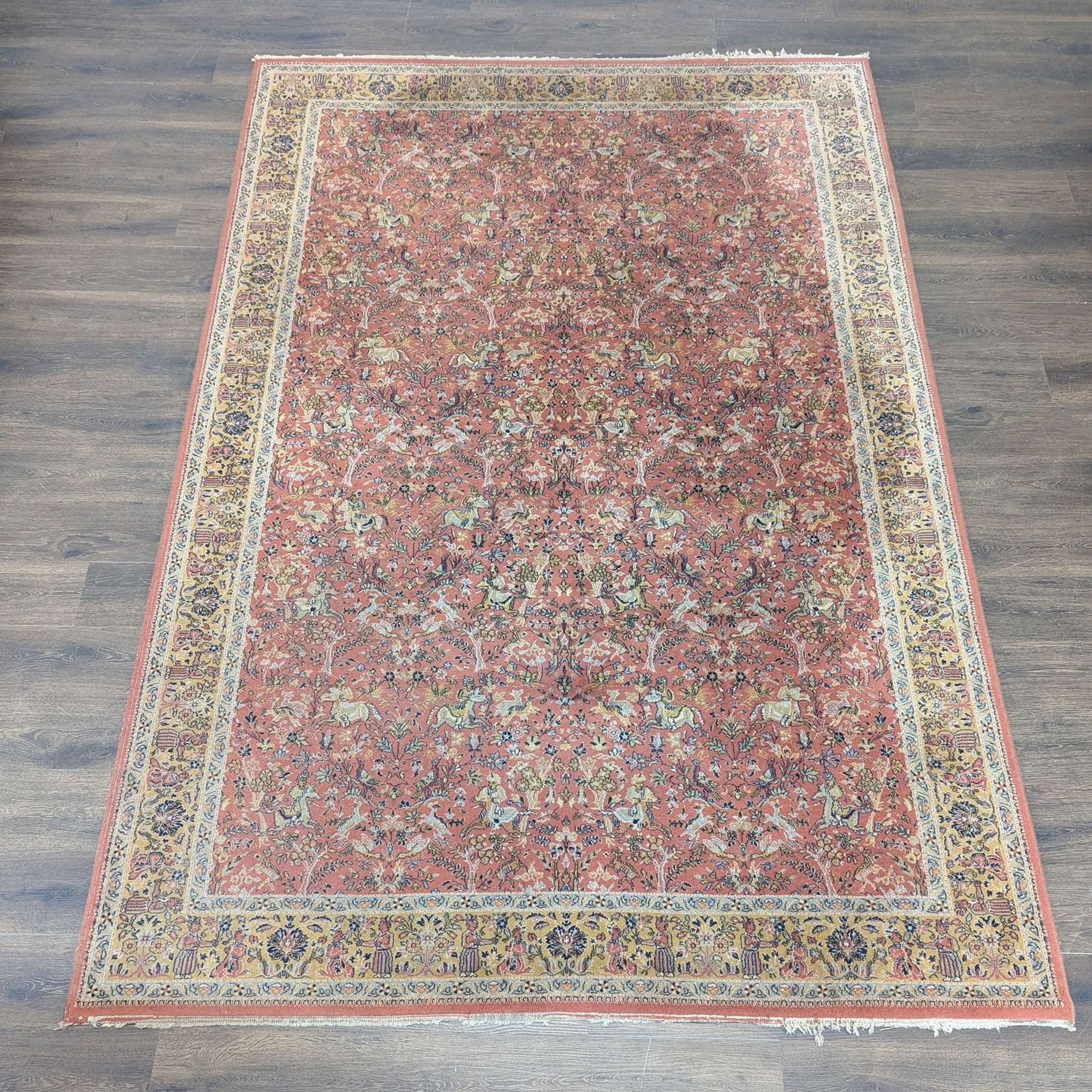 Couristan 10x6.5 Traditional Persian-Style Area Rug with Detailed Border, Red/Gold - Image 1