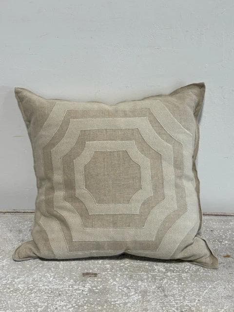Embroidered Linen Down Pillow - Image 1