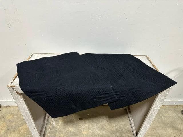 CB2 Set of 2 Black Standard Pillow Shams - Image 1