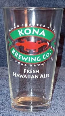 Kona Brewing Co Green Label Beer Pint Glass Fresh Hawaiian Ales 16oz Swag Hawaii - Image 1