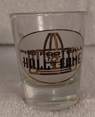 Vintage Pro Football Hall Of Fame Canton Ohio Clear Shot Glass W/ Orig Price Tag - Image 1