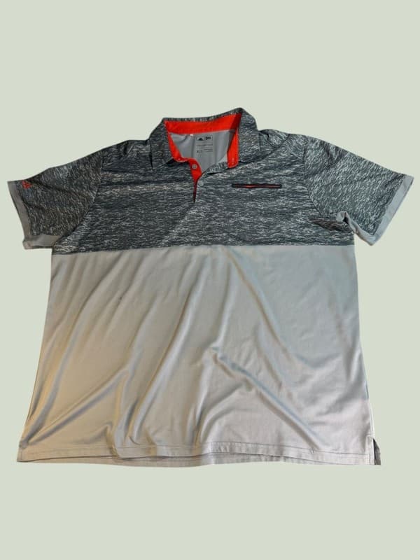 Adidas Climacool Men's 2XL Colorblock Short Sleeve Golf Polo Shirt Gray - Image 1