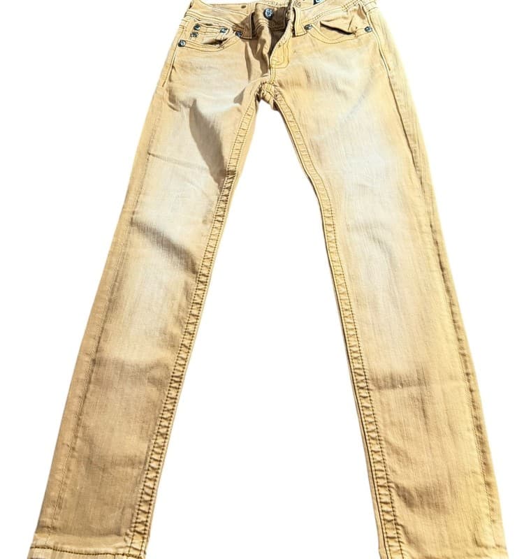 Miss Me Signature Rise Skinny Jeans Mustard Yellow Womens Size 27 TW57551 - Image 1
