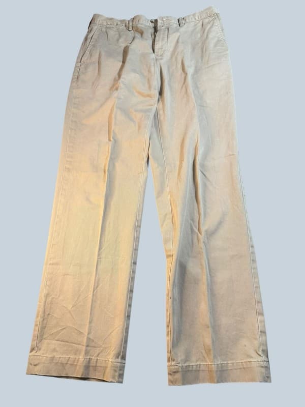 Polo Ralph Lauren Preston Pant 100% Cotton Khaki Chino Trousers 34x34 - Image 1