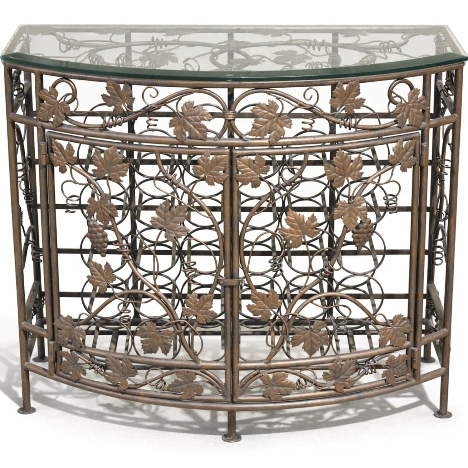 Metal Vines & Leaves Wine Cabinet - Bronze - Image 1