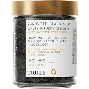 Truly - body scrub, 24k gold black soap luxury impurity cleanser, 180mL