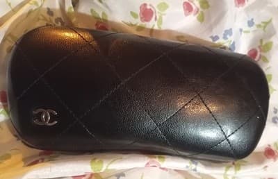 Authentic Vintage CHANEL Quilted Leather Sunglasses Case - Black Matelassé - Image 1