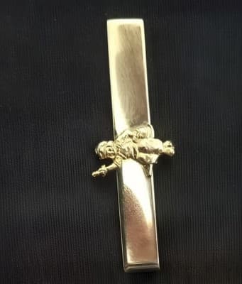Vintage Dutch Boy Paint Advertising Tie Bar Clip Gold Tone Mascot 1950s Retro - Image 1