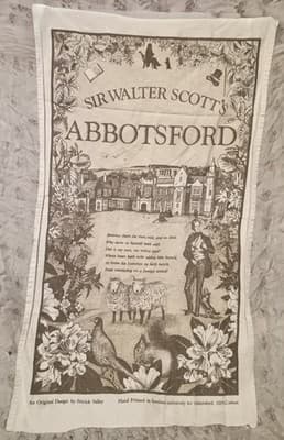Pristine Vtg Ettrick Valley Abbotsford Tea Towel – Rare Double Selvedge Edges – - Image 1