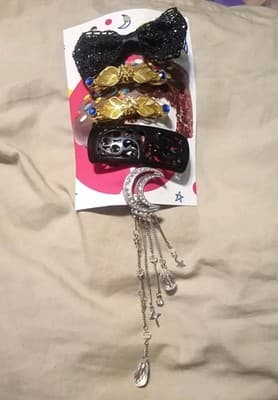 Handmade Celestial & Goth Hair Clip Set - 5pc Lot - Image 1