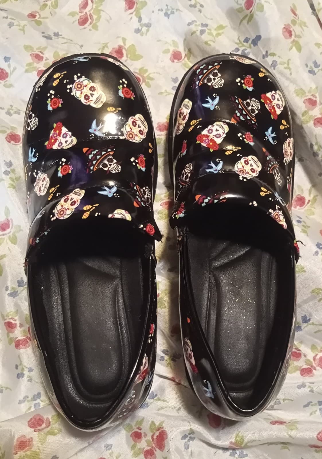 Easy Street Sugar Skull Day of the Dead Nurse Clogs - Size 7 - Image 1