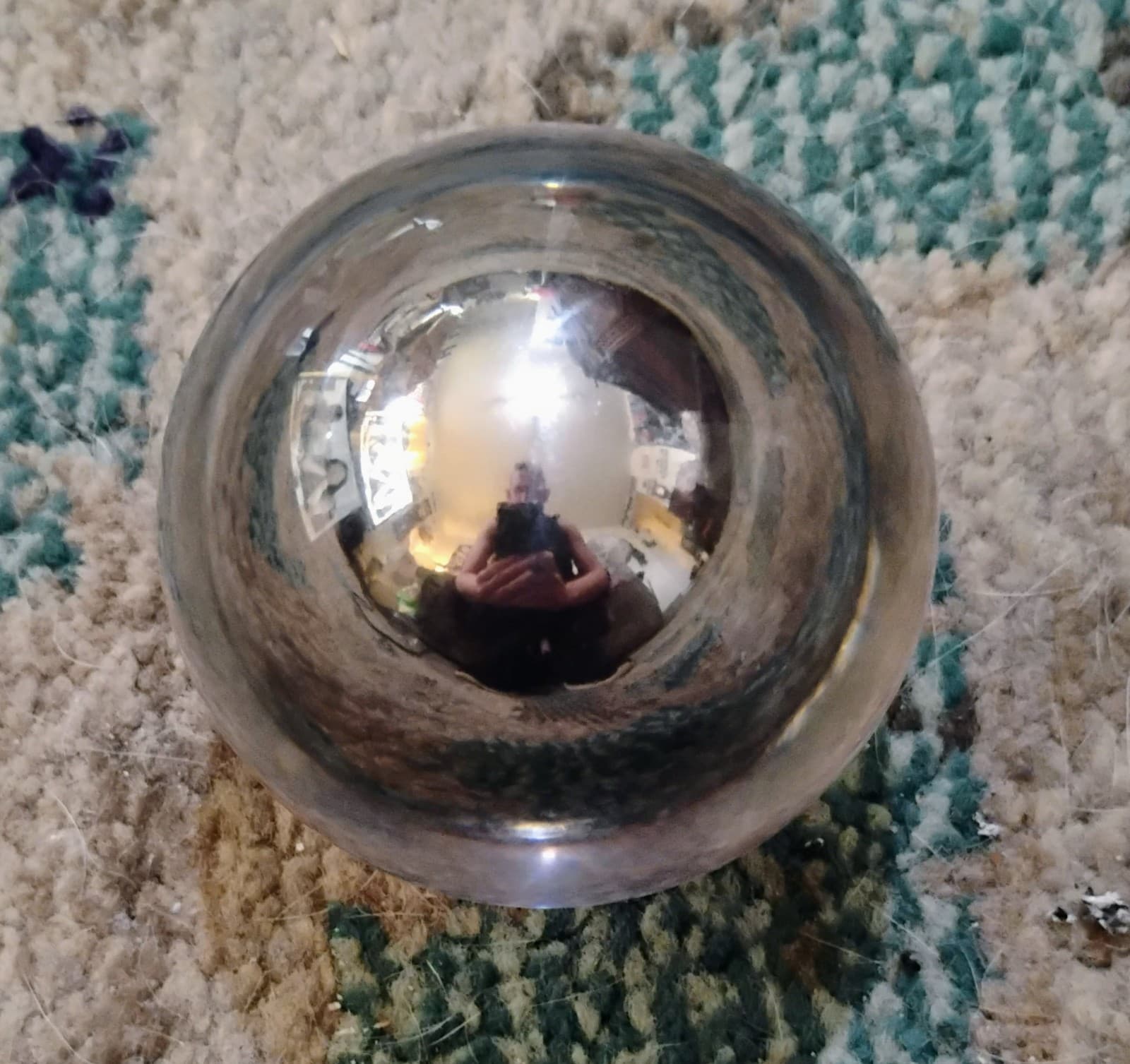 Steel Sphere encased in lucite - Image 1