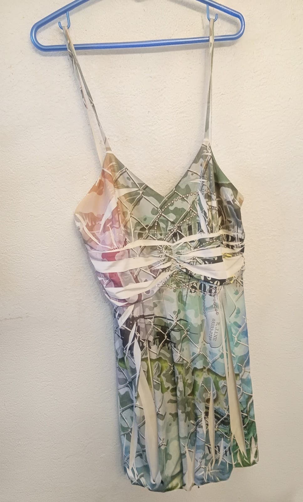 Diva USA Y2K Grunge Camo Tank Top - Chain Link & Dog Tag Print - Size S - Image 1