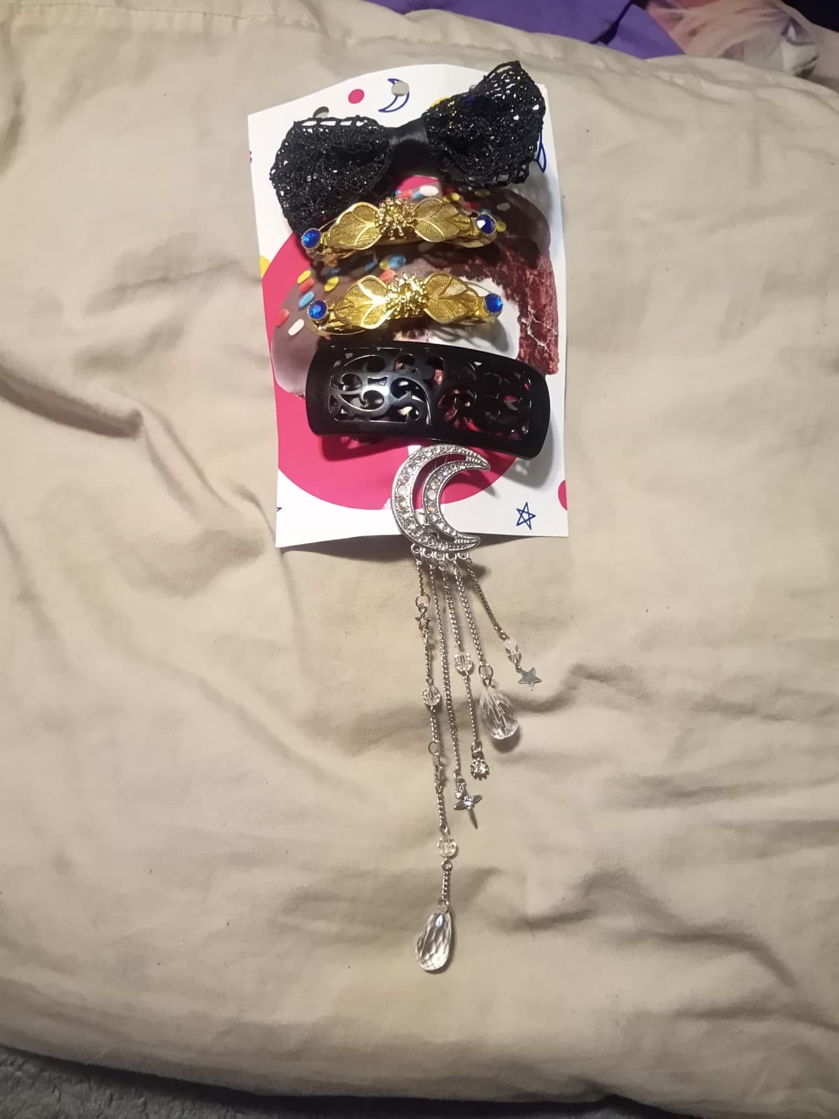 Handmade Celestial & Goth Hair Clip Set - 5pc Lot - Image 1