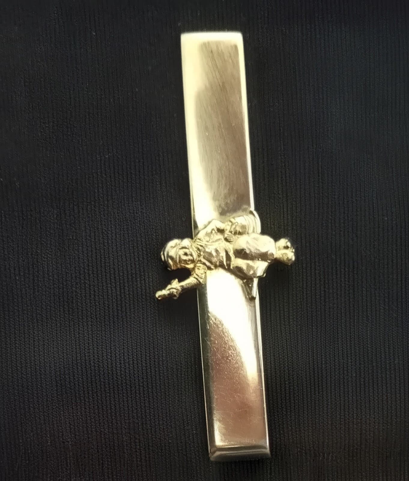 Rare Vintage Dutch Boy Paint Tie Clip - Gold Tone Advertising Jewelry - Image 1