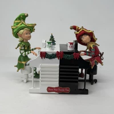 Mr. Christmas Dueling Elves Working Missing Song Sheets - Image 1