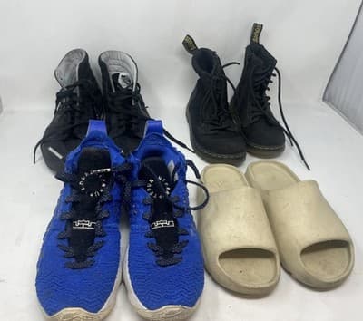 Lot Of 4 Youth Shoes Size 3Y 4Y 7Y Vans Doc martins lebrons Adidas - Image 1