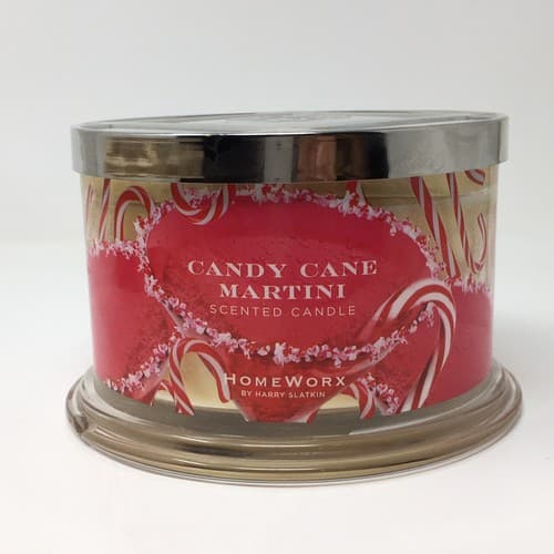 HOMEWORX by Harry Slatkin CANDY CANE MARTINI 4 Wick 18 oz Jar Candle - Image 1
