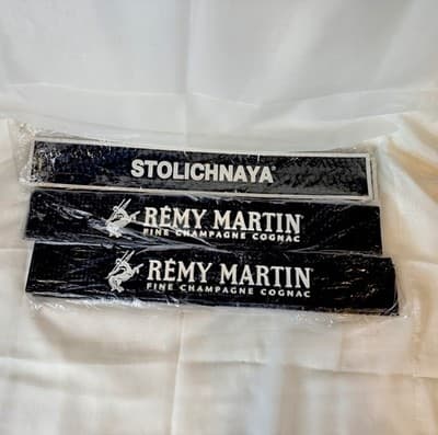 LOT of 6 New Bar Rubber Rail Mat Barware Remy Martin/ Stoli 24" X 3" - Image 1