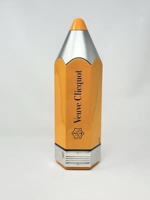Veuve Clicquot Champagne Orange Pencil Promotional Metal Tin 5M. EMPTY - Image 1