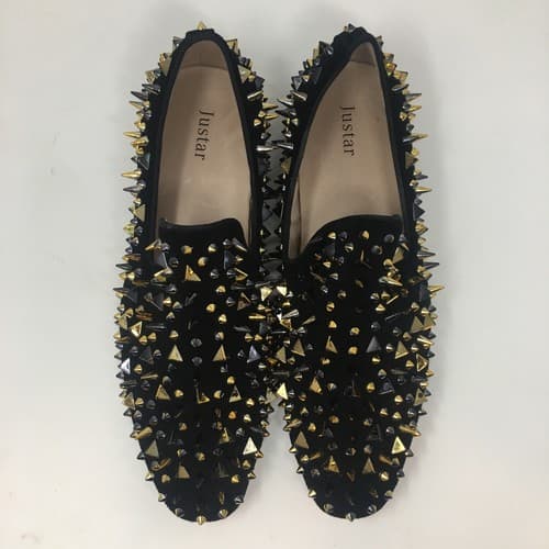 Justar Men’s Black Spike Loafer Size 45 - Image 1
