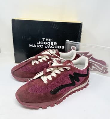 Marc Jacobs Teddy Jogger Sneakers Size 45 Burgundy - Image 1