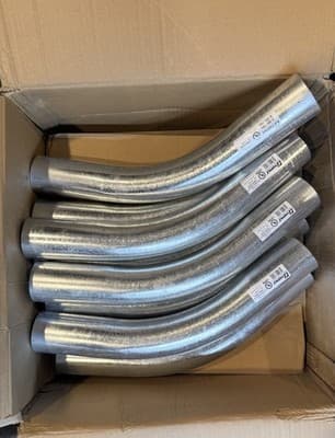 Southwire 26TZ Topaz 26 Conduit 2” EMT Elbow 45, Steel, Galvanized OTY: 13 - Image 1