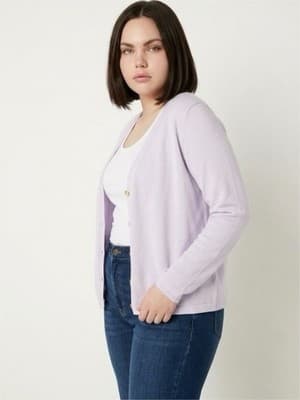 PINK Victoria's Secret Light Purple Button V-Neck Long Sleeve Cardigan Sweater M - Image 1