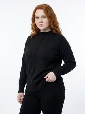 Black Knit Pants for Women and Sweater Regular Size S - Image 1