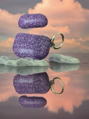 Purple 4 series Glitter Key Chain for Women, Modern Plastic Metal Accessory - Image 1