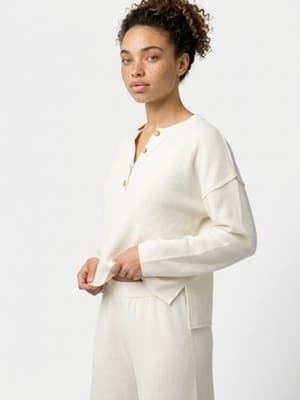 MEROKEETY White Knit Pants and Sweater Set for Women Regular Size M - Image 1