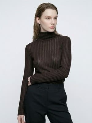 Black Ribbed Knit Turtleneck Pullover Long Sleeve Sweater Women’s Size S - Image 1