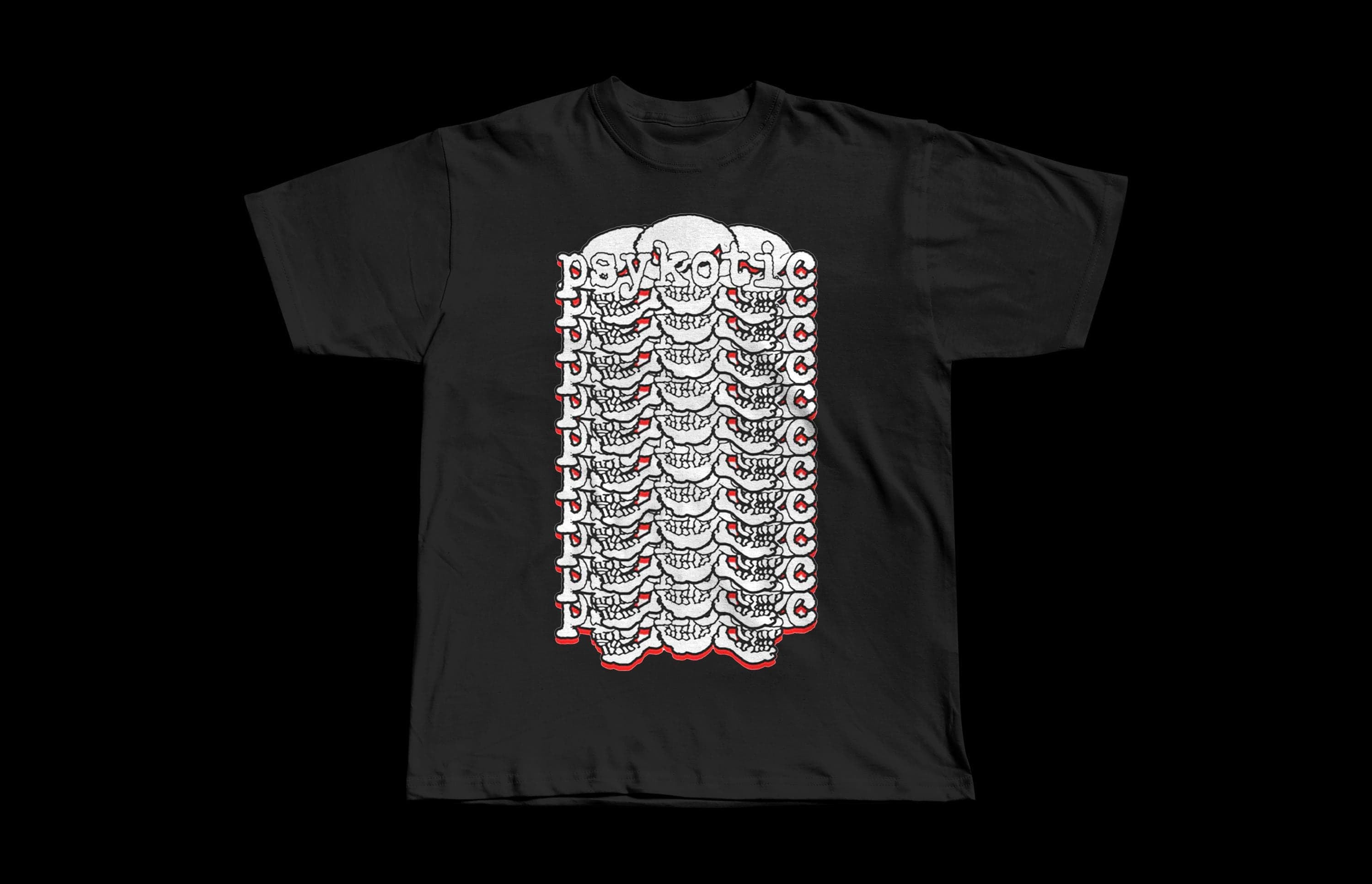 OsamaSon Skull Psykotic Tour Merch | Heavyweight Black Tee