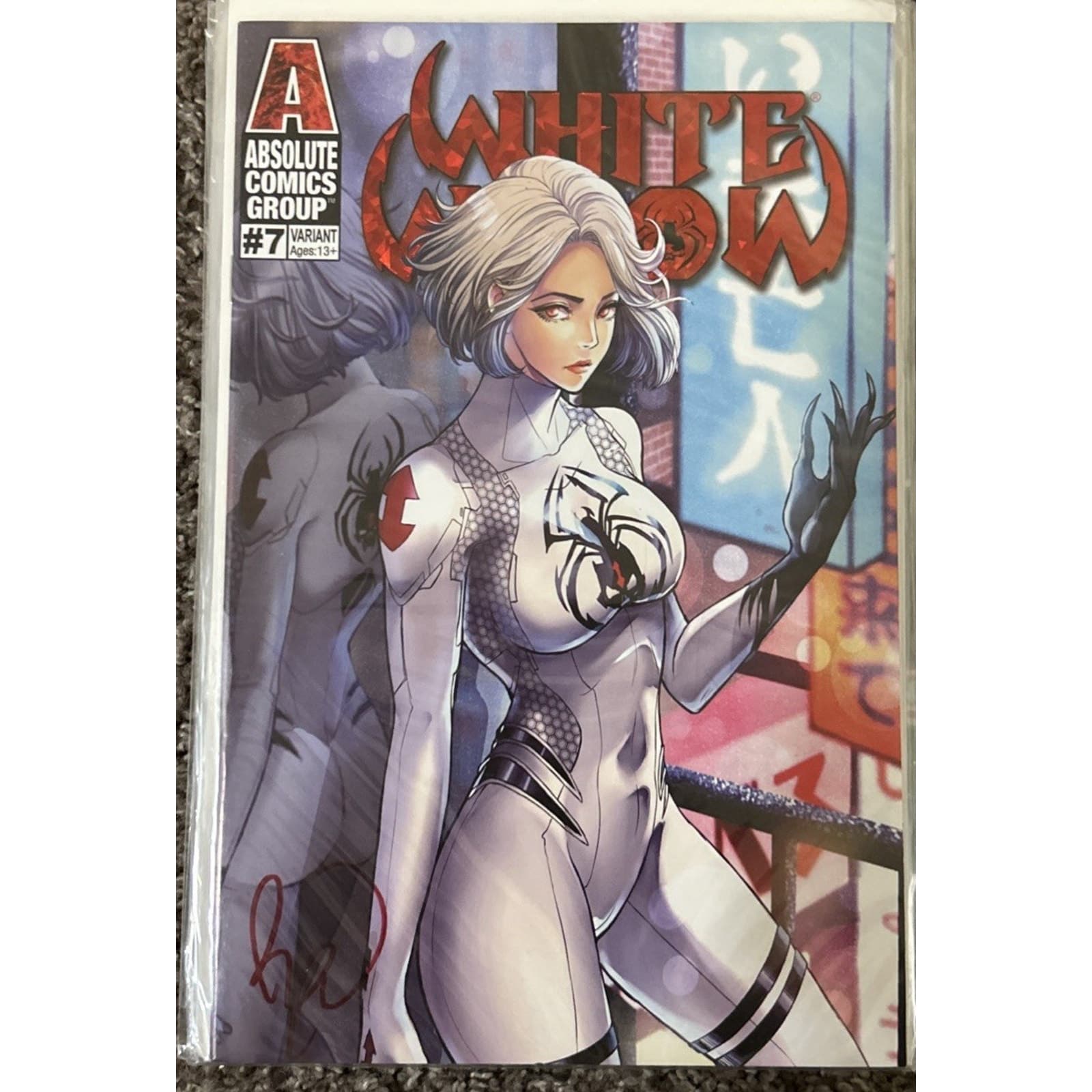 White Widow #7 (2023 Absolute) Variant Signed Benny Powell W/COA Auto - Image 1