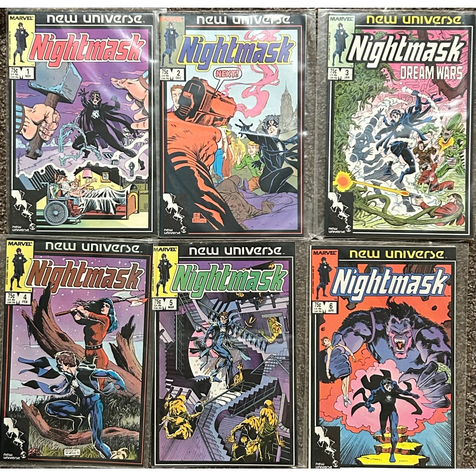 New Universe Nightmask #1 - 6 (1986 Marvel) Lot of 6 - 1 KEY - Image 1