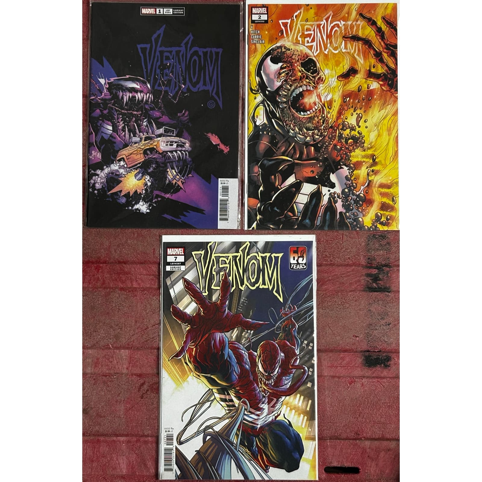Venom 5th Series #1V Bachalo, 2, 7V Woods (2021 Marvel) 2 Keys Lot of 3 - Image 1