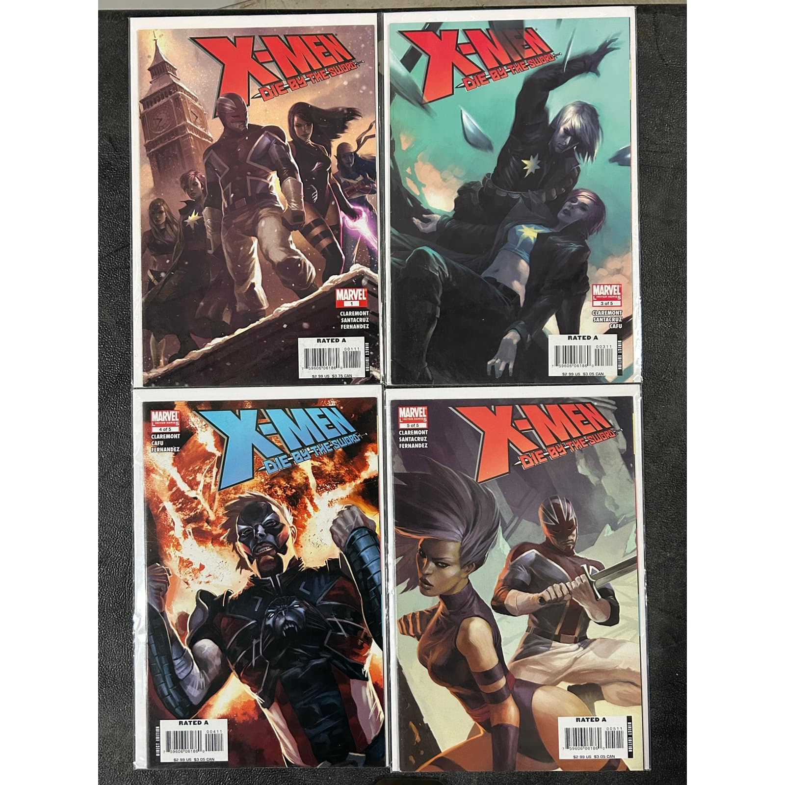X-Men Die By The Sword #1, 3, 4, 5 (2007 Marvel) Lot of 4q - Image 1
