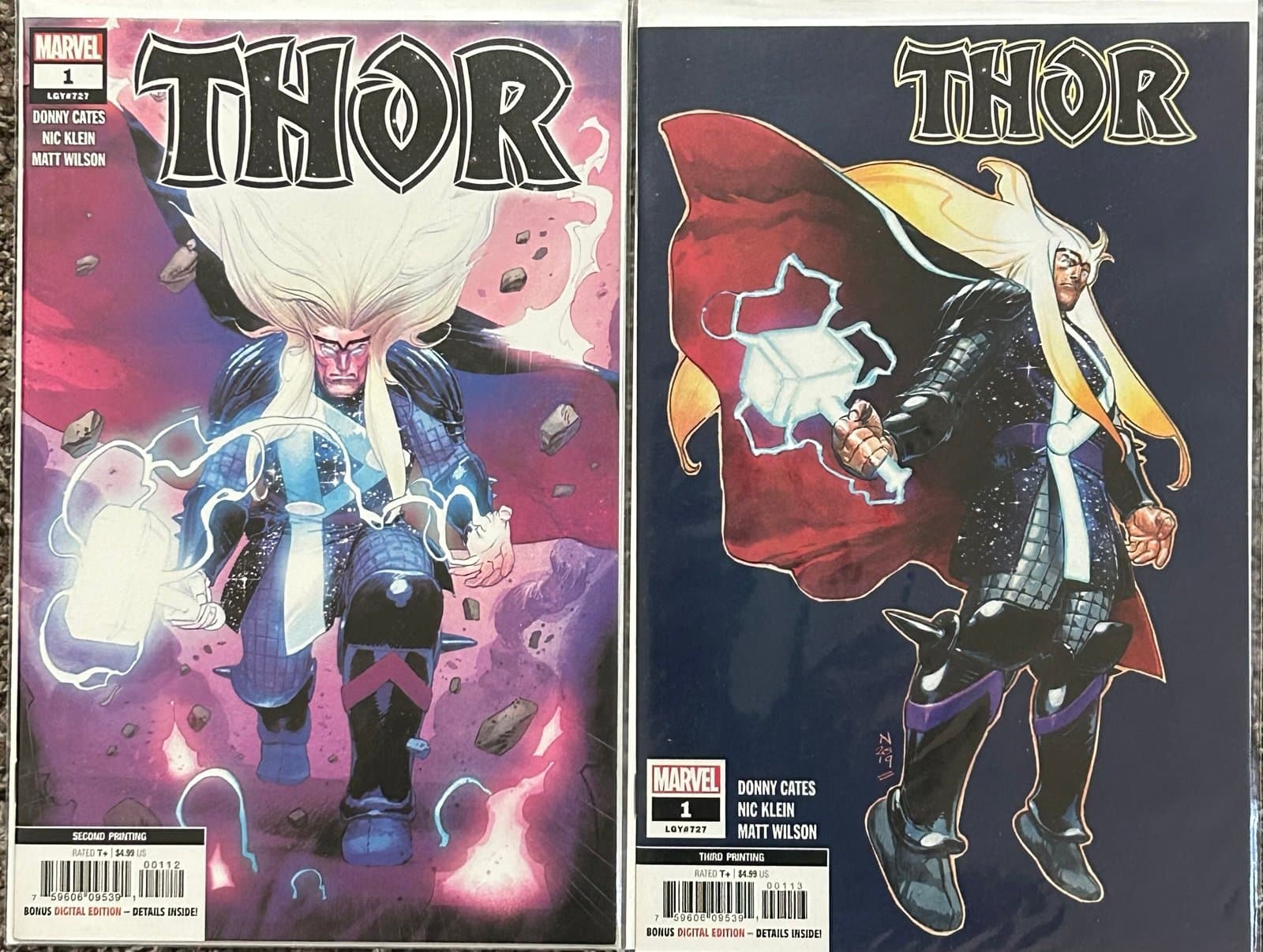 Thor Vol. 6 #1 2nd Print & 1 3rd Print (2020 Marvel) Lot Of 2 - Image 1