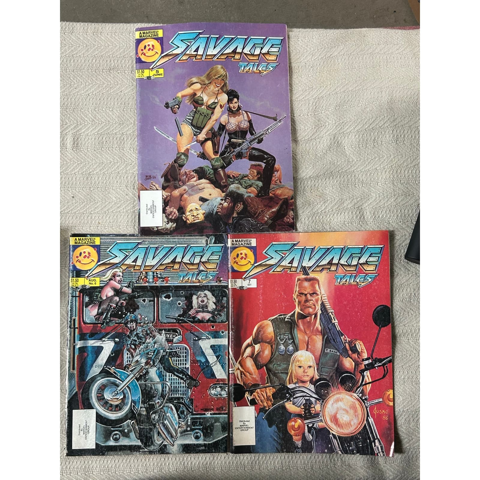 Savage Tales Vol. 2 #5, 6, 7 (1986 Marvel Magazine) Lot of 3
