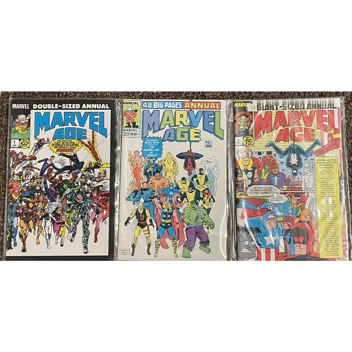 Marvel Age Annual #1, 2, 3 (1985-87 Marvel) 1 KEY ISSUE Lot of 3